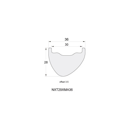 NEXTIE 29" ráfik 36mm Carbon Premium Asymmetric