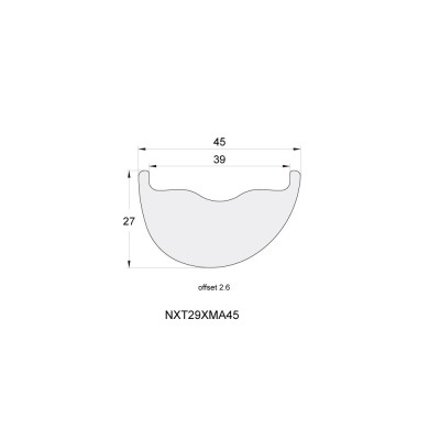 NEXTIE 29" ráfik 45mm Carbon Premium Asymmetric 460g