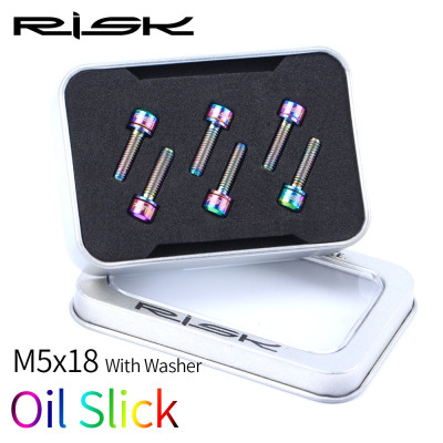 M5x18 OIL SLICK Titanium stem bolts, 6 pcs
