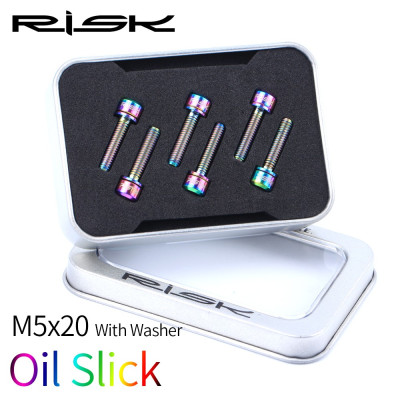 M5x20 OIL SLICK Titanium stem bolts, 6 pcs
