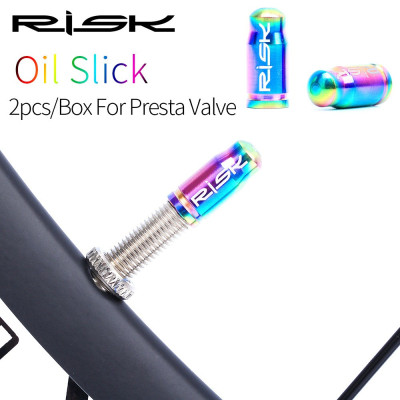 OIL SLICK Titanium valve caps Presta 2 pcs