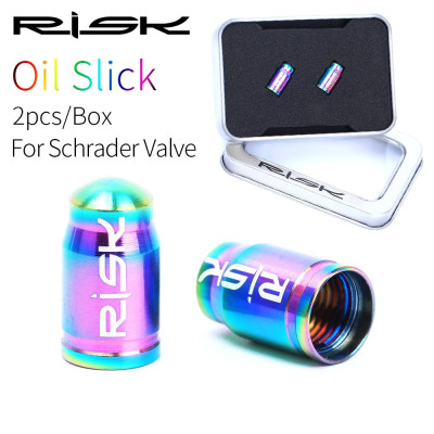 OIL SLICK Titanium caps for Schrader car valves, 2 pcs