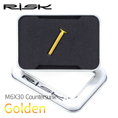 M6x30 GOLD Titanium screw Gold for head Conical