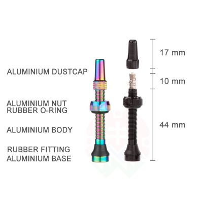 Orange Tubeless Valves Presta Orange 44mm 1 pair