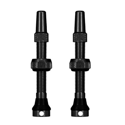 Black Tubeless Valves Presta Side Hole Black 50mm 1 pair