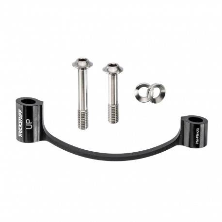 TRICKSTUFF CNC Adapter PM-PM +23 | black with Titanium Screws