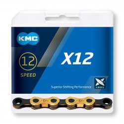 KMC X12 Gold/Black Ti-N, 12 Speed reťaz