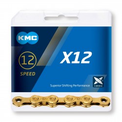 KMC X12 Gold Ti-N, 12 Speed reťaz Zlatá