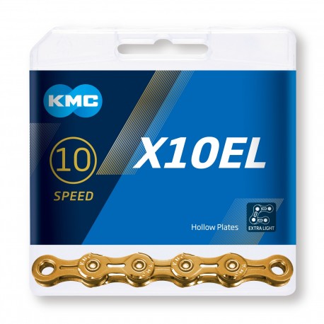 KMC X10 EL Gold Ti-N, 10 Speed reťaz Zlatá
