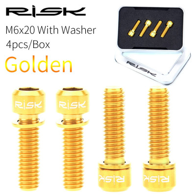 M6x20 GOLD Titanium screws with gold washers for 4-bolt adapter 4pcs