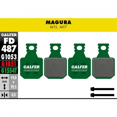 Brzdové platničky GALFER PRO zelené FD487G1554T MAGURA MT5 MT7
