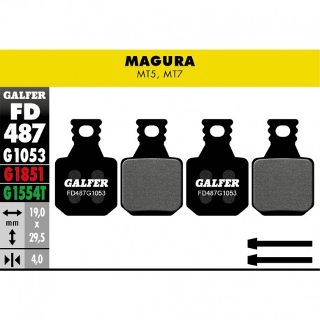 Brzdové platničky GALFER FD487 STANDARD čierne FD487G1053 MAGURA MT5 MT7