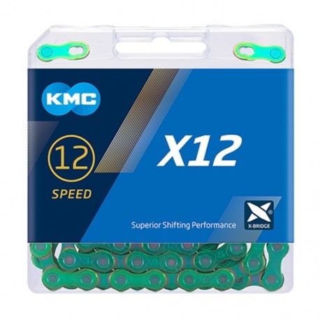 KMC X12 Aurora Green 12 Speed 126 links Rainbow reťaz