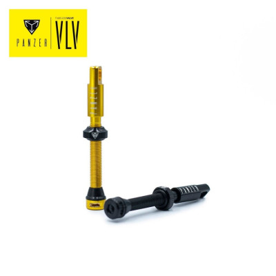 PANZER VLV Black Tubeless Valves Presta Black 48mm 1 pair
