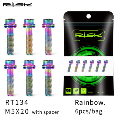 M5x20 OIL SLICK Titanium stem bolts, 6 pcs