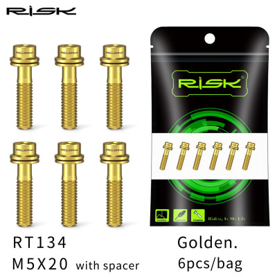M5x20 GOLD Titanium stem screws gold 6pcs