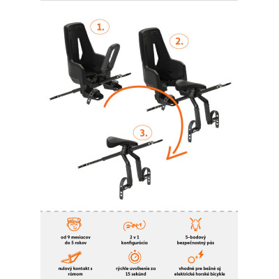 Shotgun Pro EVO MTB Children's Seat and Handlebar 2in1 Frame