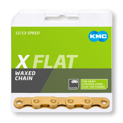 KMC X-Flat Flat-Top TiN Gold Waxed, 12 Speed reťaz
