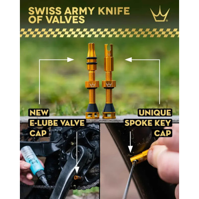 PEATY'S HOLESHOT FAST FLOW Bezdušové Ventilky 60mm zlaté